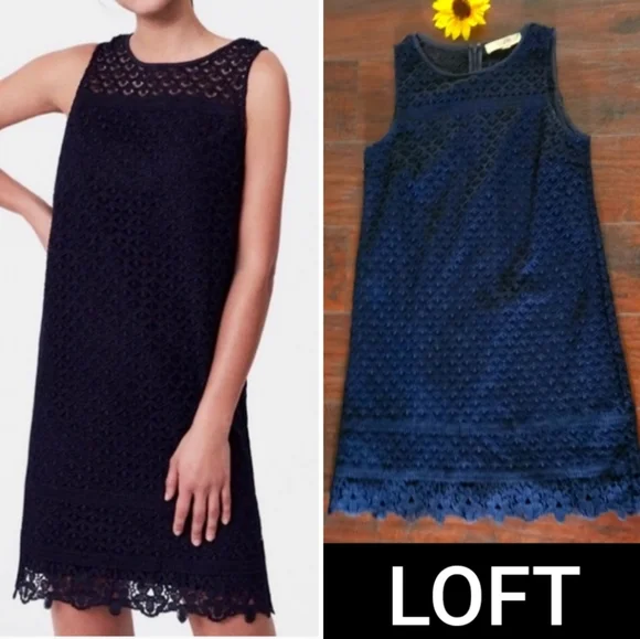 LOFT | Dresses | Ann Taylor Loft Navy Fan Lace Sleeveless Shift Dress | Poshmark LOFT | Dresses | Ann Taylor Loft Navy Fan Lace Sleeveless Shift Dress | Poshmark